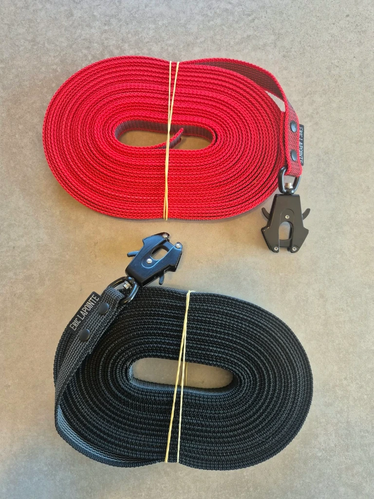 Longe libre grippe sans boucle avec black mousqueton (Noir)